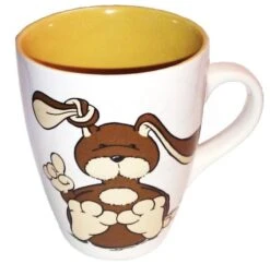 Nici 22037 Tasse Hase Puschel Braun Porzellan Spring Frühling Rabbit 11cm Ø8,5cm -Spielzeugladen N22037 bearbeitet
