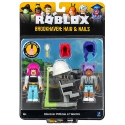 JAZWARES Roblox Mix & Match 2 Figuren Mit Zubehör - Brookhaven: Hair & Nails ROG0235